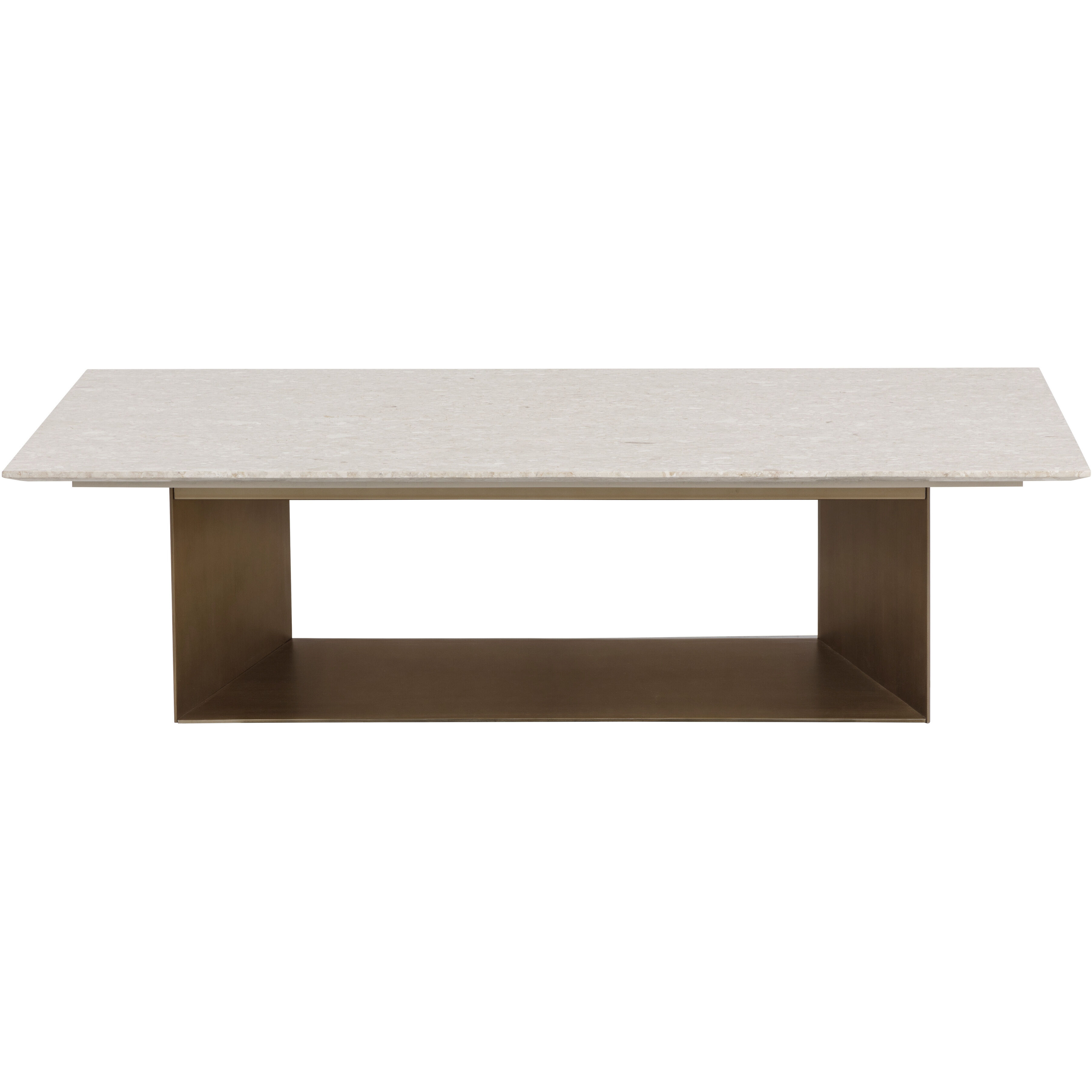 Soleen 55.25 X 31.5 inch Cream / Antique Brass Coffee Table